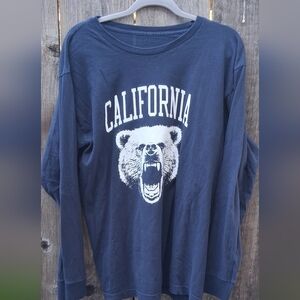 Navy Blue California Bear Graphic Sweatshirt - Unsure Of Size